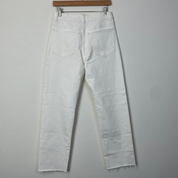 Madewell The '90s‎ Straight Crop Jean Tile White Size 27 High Rise Raw Hem NQ179 - Picture 6 of 15